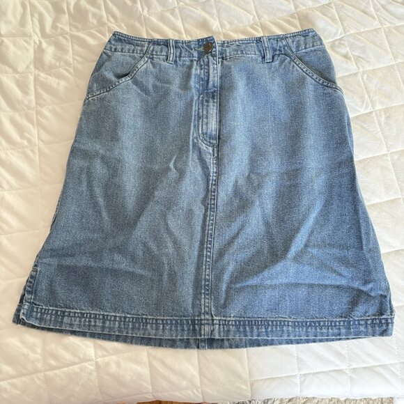 Vintage 90s J. Jill Womens Size 6T Medium Wash Smooth Fit Denim Pencil Skirt - Picture 1 of 7